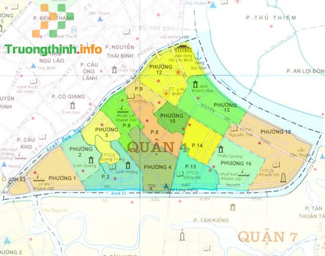 Bản đồ các phường ở quận 4 | nguồn internet Bản đồ các phường ở quận 4 | nguồn internet