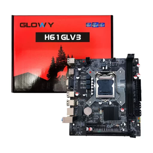 Mainboard GLOWY H61 GLV3 Chính Hãng (VGA, HDMI, LAN 100Mbps, 2 khe RAM DDR3)
