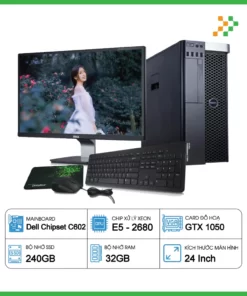 Dell Precision T3610 Xeon E5-2680/RAM 32GB/SSD 240GB/GTX1050/LCD 24″