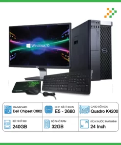 Dell Precision T3610 Xeon E5-2680/RAM 32GB/SSD 240GB/K4200/LCD 24″
