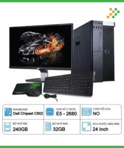 Dell Precision T3610 Xeon E5-2680/RAM 32GB/SSD 240GB/LCD 24″