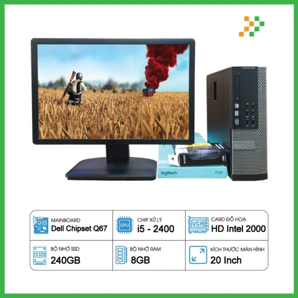 Máy Tính Bộ Dell Core i5-2400/RAM 8GB/SSD 240GB/LCD 20 inch