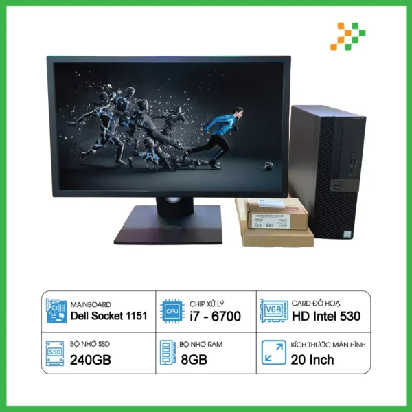 Máy Tính Bộ Dell Core i7-6700/RAM 8GB/SSD 240GB/LCD 20″