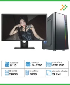 Máy Tính PC Đồ Họa H110 / i5-7500 / 16G / SSD / GTX1050 / 24inch