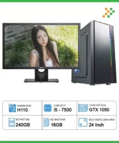 Máy Tính PC Đồ Họa H110 / i5-7500 / 16GB / SSD / GTX1050Ti / 24inch