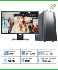 Máy Tính PC Đồ Họa H110 / i7-7700 / 16GB / SSD / GTX1060 / 24inch