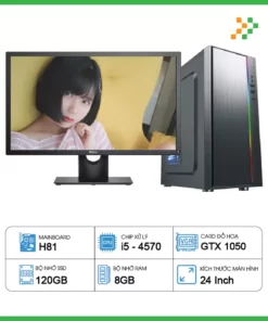 Máy Tính PC Đồ Họa H81 / i5-4570 / 8G / SSD / GTX1050 / 24inch