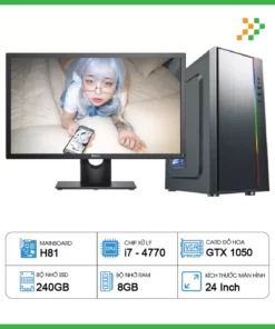 Máy Tính PC Đồ Họa H81 / i7-4770 / 8G / SSD / GTX1050Ti / 24inch