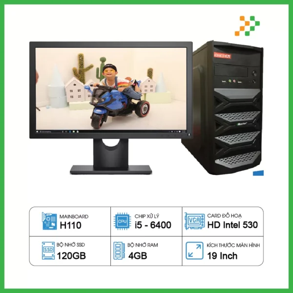 Máy Tính PC Văn Phòng H110/CPU i5-6400/RAM 4GB/SSD 120GB/19 inch