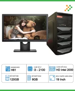 Máy Tính PC Văn Phòng H61/CPU i3-2100/RAM 8GB/SSD 120GB/19 inch