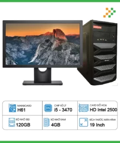 Máy Tính PC Văn Phòng H61/CPU i5-3470/RAM 4GB/SSD 120GB/19 inch