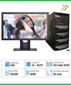 Máy Tính PC Văn Phòng H61/CPU i5-3470/RAM 8GB/SSD 120GB/20 inch