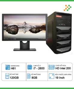 Máy Tính PC Văn Phòng H61/CPU i7-2600/RAM 8GB/SSD 120GB/19 inch