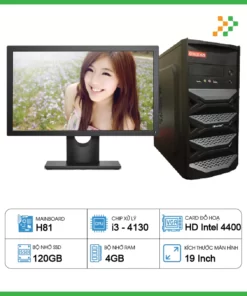 Máy Tính PC Văn Phòng H81/CPU i3-4130/RAM 4GB/SSD 120GB/19 inch