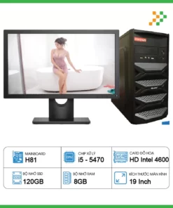 Máy Tính PC Văn Phòng H81/CPU i5-4570/RAM 8GB/SSD 120GB/19 inch
