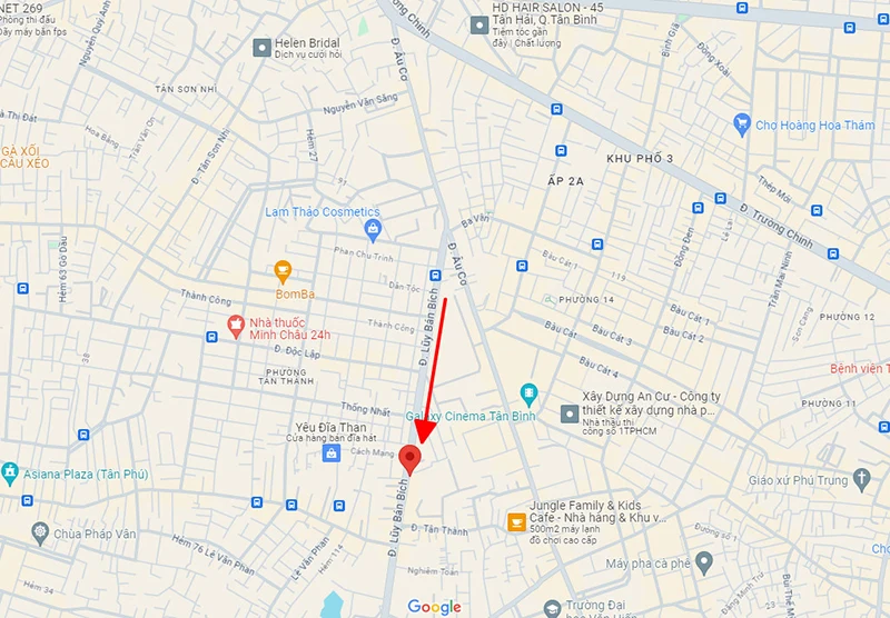 Bản đồ chỉ đường đến Vi Tính Trường Thịnh Quận Tân Phú