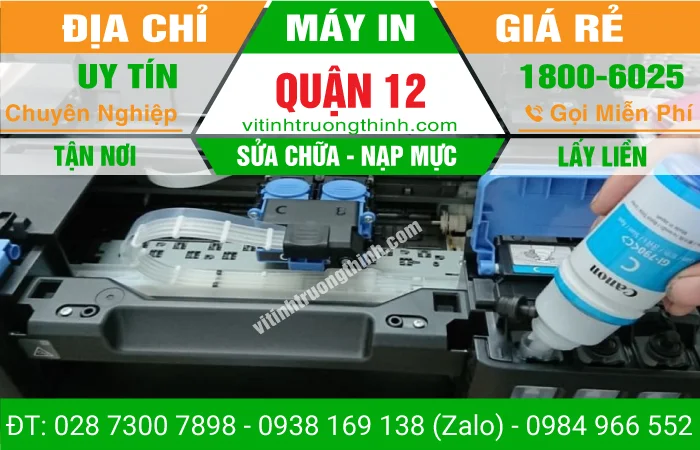 Dịch vụ sửa máy in quận 12 - Đổ bơm châm thay nạp mực máy in Q12 Dịch vụ sửa máy in quận 12 - Đổ bơm châm thay nạp mực máy in Q12