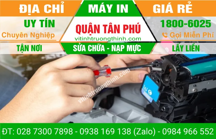 Dịch vụ sửa máy in quận tân phú - Đổ bơm châm thay nạp mực máy in Tân Phú