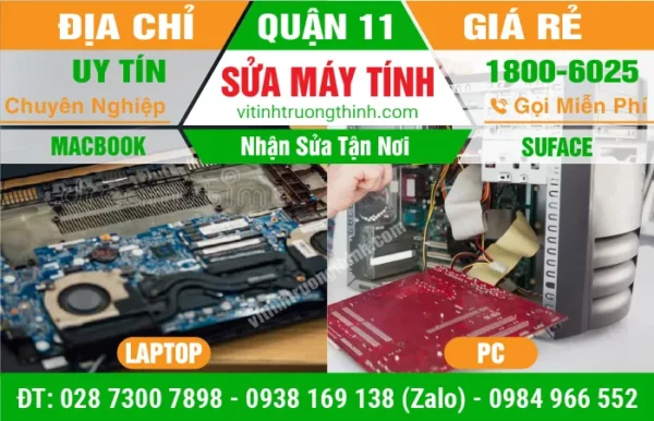 【Giá Rẻ】Sửa Máy Tính Quận 11 – Pc Laptop Macbook Surface