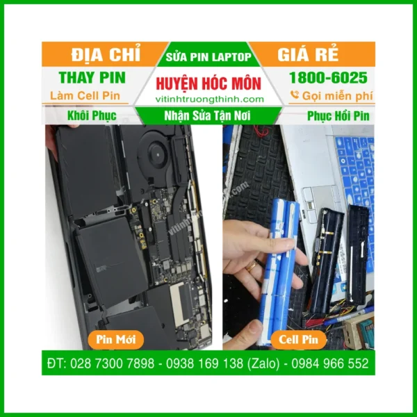 Thay Thế Sửa Chữa Làm Cell Pin Laptop Huyện Hóc Môn