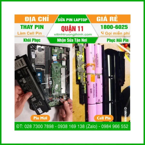 Thay Thế Sửa Chữa Làm Cell Pin Laptop Quận 11