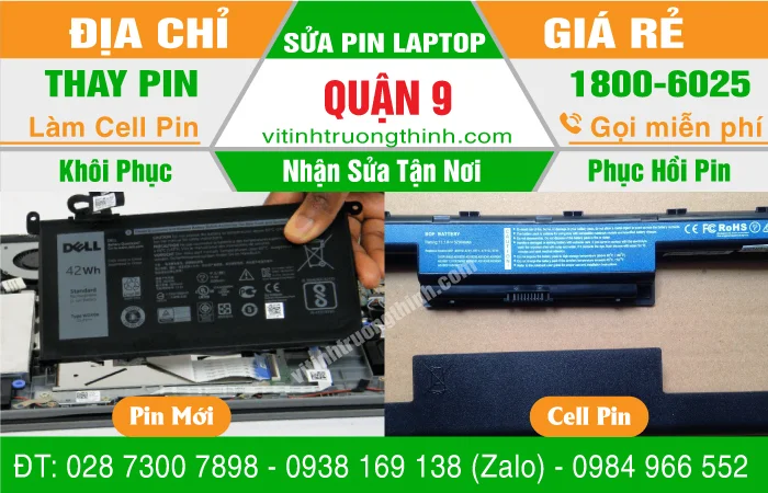 【 Địa Chỉ 】Thay Thế Sửa Chữa Làm Cell Pin Laptop Quận 9