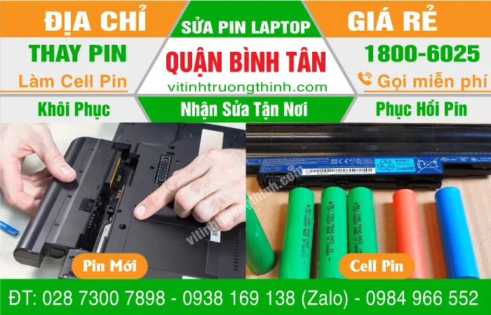 【 Địa Chỉ 】Thay Thế Sửa Chữa Làm Cell Pin Laptop Quận Bình Tân