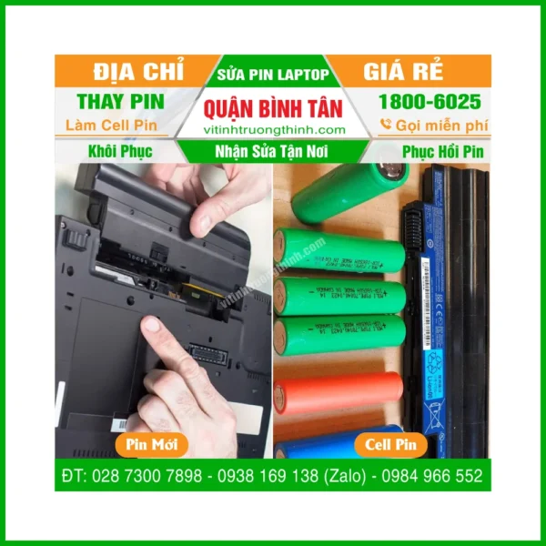 Thay Thế Sửa Chữa Làm Cell Pin Laptop Quận Bình Tân