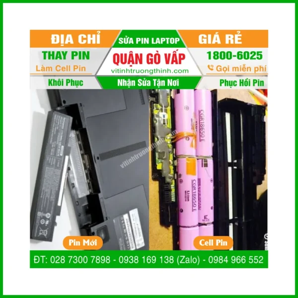 Thay Thế Sửa Chữa Làm Cell Pin Laptop Quận Gò Vấp