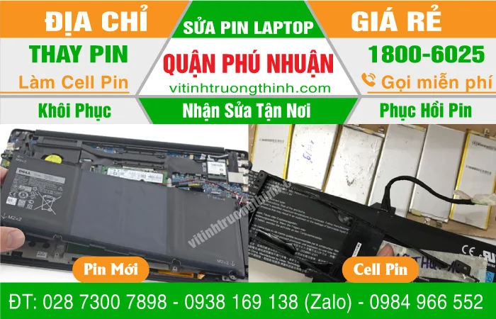 【 Địa Chỉ 】Thay Thế Sửa Chữa Làm Cell Pin Laptop Quận Phú Nhuận