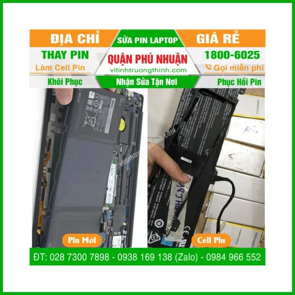 Thay Thế Sửa Chữa Làm Cell Pin Laptop Quận Phú Nhuận