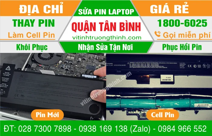 【 Địa Chỉ 】Thay Thế Sửa Chữa Làm Cell Pin Laptop Quận Tân Bình