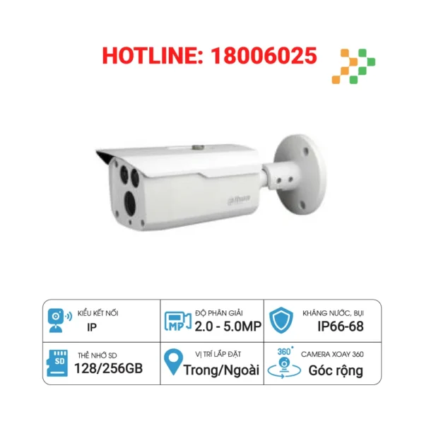 Camera HDCVI 2MP thân trụ DAHUA DH-HAC-HFW1200DP-S5