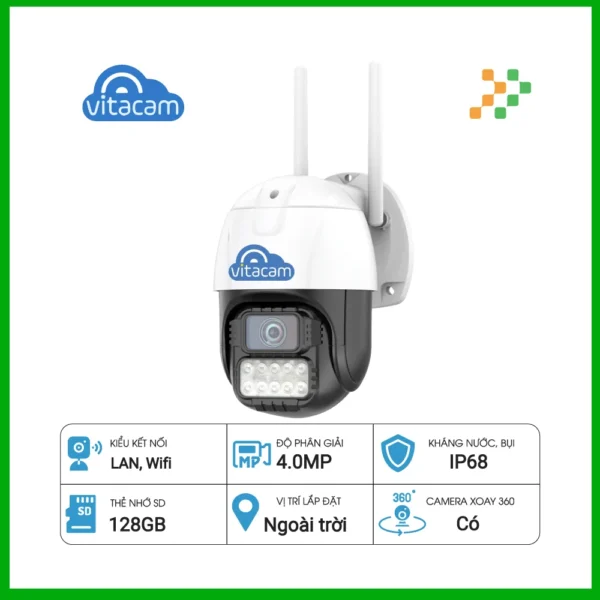 Camera IP Wifi Ngoài Trời VITACAM DZ3000 PRO