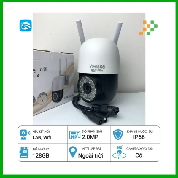 Camera IP Wifi Ngoài Trời YOOSEE PTZ mini M24 24LED