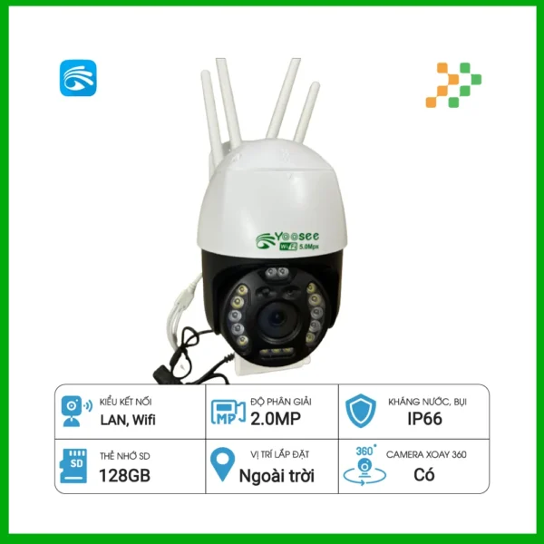 Camera IP Wifi Ngoài Trời YOOSEE PTZ3015 15 LED