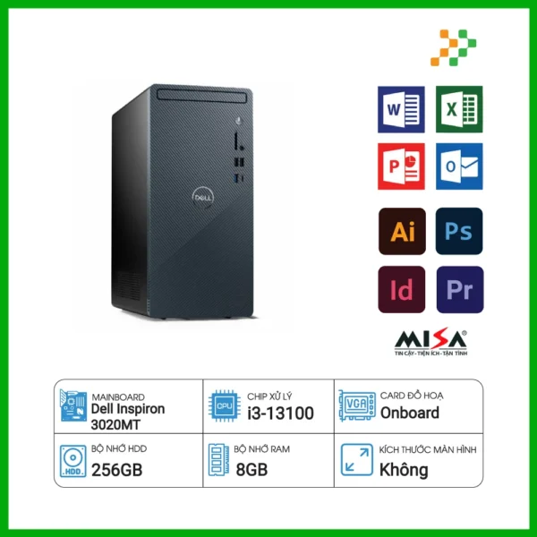 Máy Tính PC Dell Inspiron 3020MT 42IN3020MT0001 (Intel Core i3-13100/8GB/256GB SSD/Windows 11 Home SL 64-bit + Office 2021 Home & Student/WiFi 802.11ax)