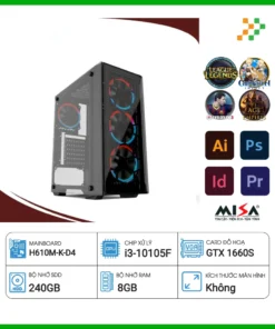 Máy tính PC Gaming Intel Core i3-10105F/8GB/240GB SSD/GeForce GTX 1660 Super/Free DOS/