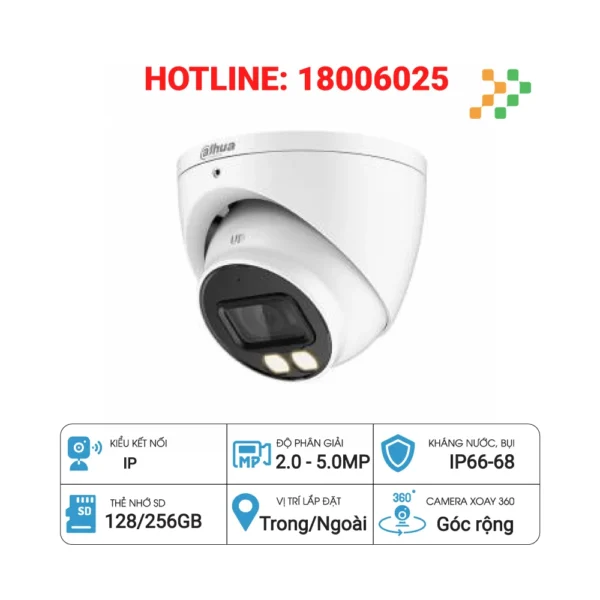 Camera HDCVI 5MP Full Color DAHUA DH-HAC-HDW1509TP-A-LED-S2