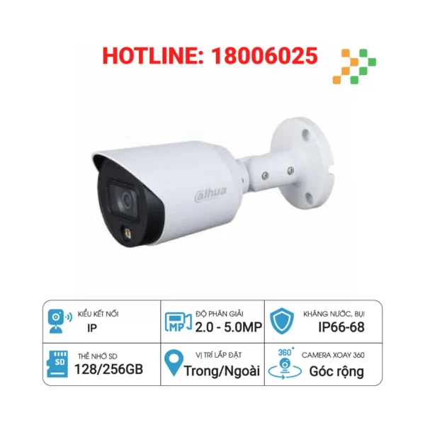 Camera HDCVI 5MP Full-Color DAHUA DH-HAC-HFW1509TP-LED