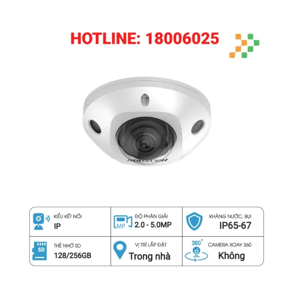 Camera IP Dome 4MP Hikvision DS-2CD2543G2-IWS