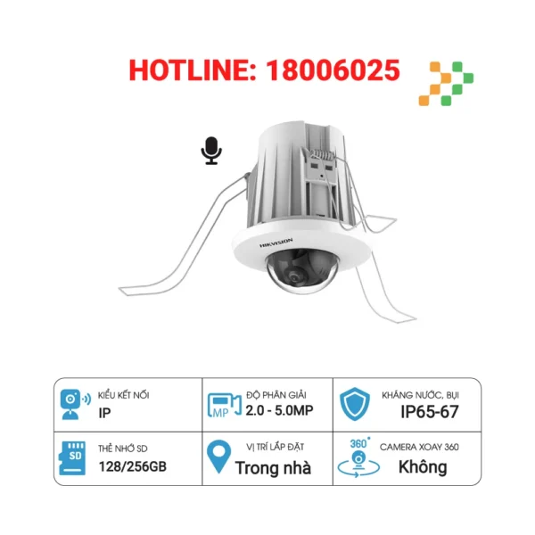 Camera IP Dome 4MP Hikvision DS-2CD2E43G2-U