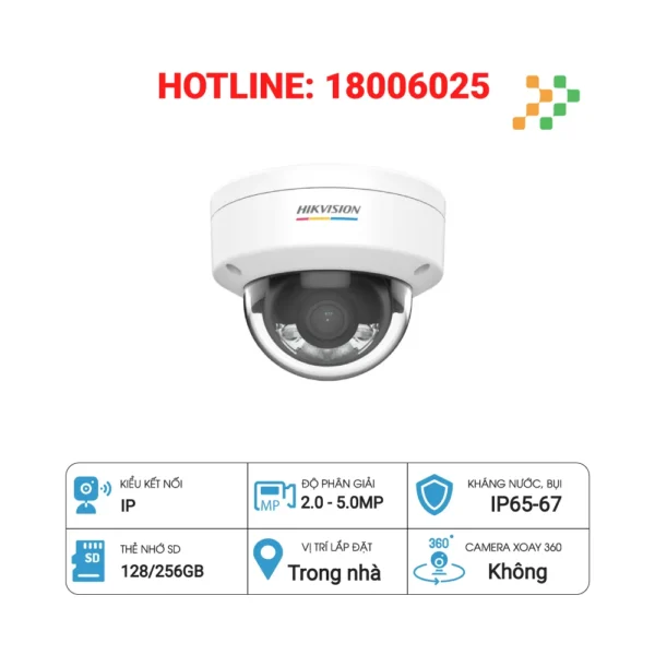 Camera IP Dome Colorvu 4MP HIKVISION DS-2CD1147G0-UF