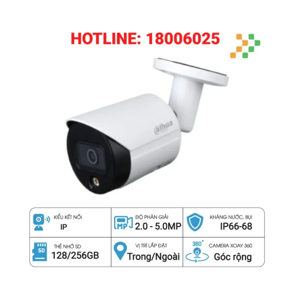 Camera IP Full-Color 2MP DAHUA DH-IPC-HFW2239SP-SA-LED-S2