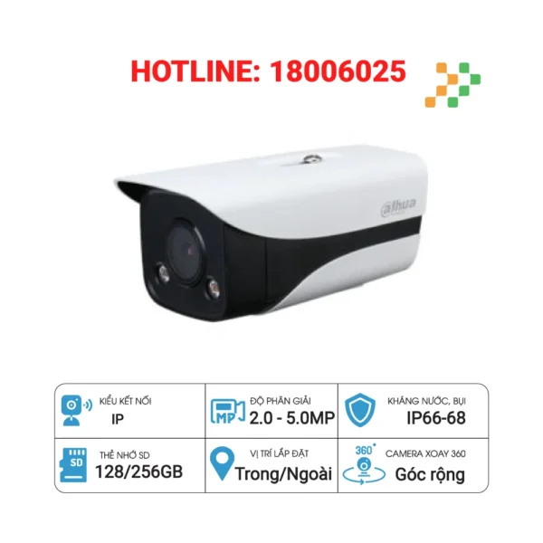 Camera IP Full-Color 4MP DAHUA DH-IPC-HFW2439MP-AS-LED-B-S2