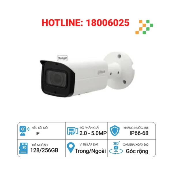 Camera IP Starlight 2MP DAHUA DH-IPC-HFW2231T-AS-S2