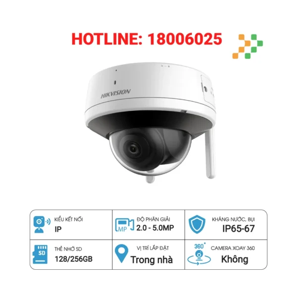 Camera IP Wifi 2MP Hikvision DS-2CV2121G2-IDW