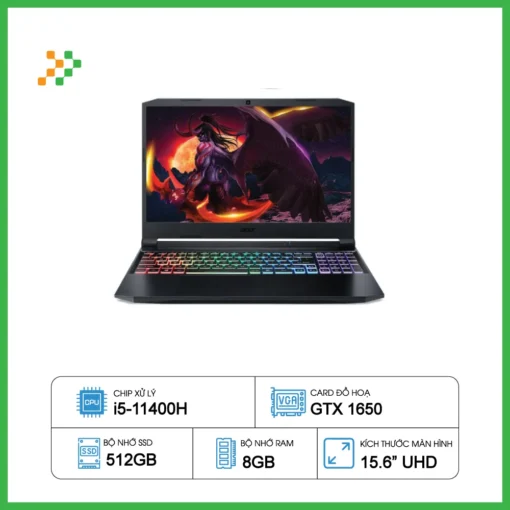Laptop ACER Nitro 5 AN515-57-5669 (i5-11400H/RAM 8GB/GTX 1650/512GB SSD/ Windows 11)