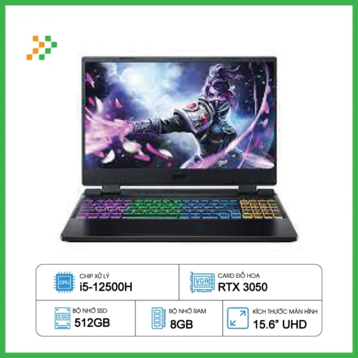 Laptop ACER Nitro 5 AN515-58-52SP (i5-12500H/RAM 8GB/RTX 3050/512GB SSD/ Windows 11)