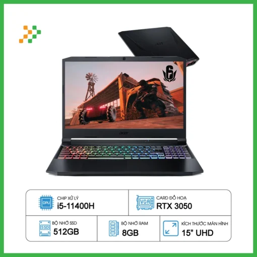 Laptop ACER Nitro 5 Eagle AN515-57-54MV (i5-11400H/RAM 8GB/RTX 3050/512GB SSD/ Windows 11)